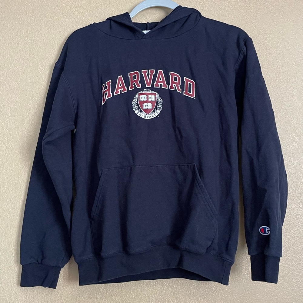 Boy 10/12 Champion Harvard University hoodie Navy Blue